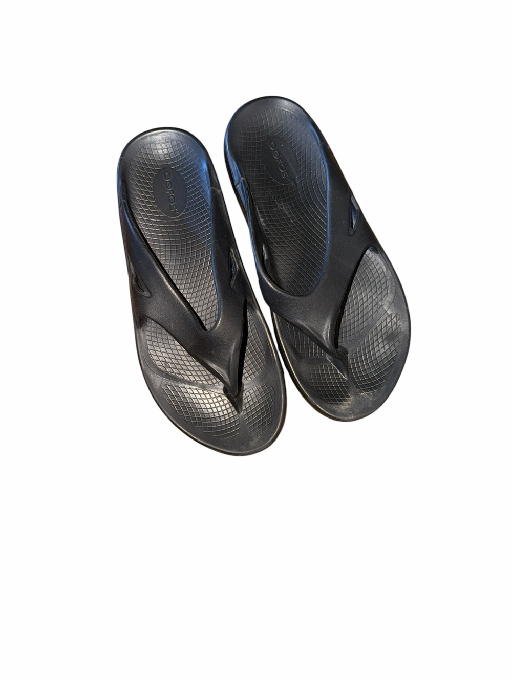 Oofos Men’s Black OOahh Sport Thong Sandals Size 11